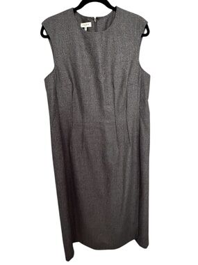 Lafayette 148 New York Loro Piana Capolavoro Tweed Wool Sheath Dress Grey 12